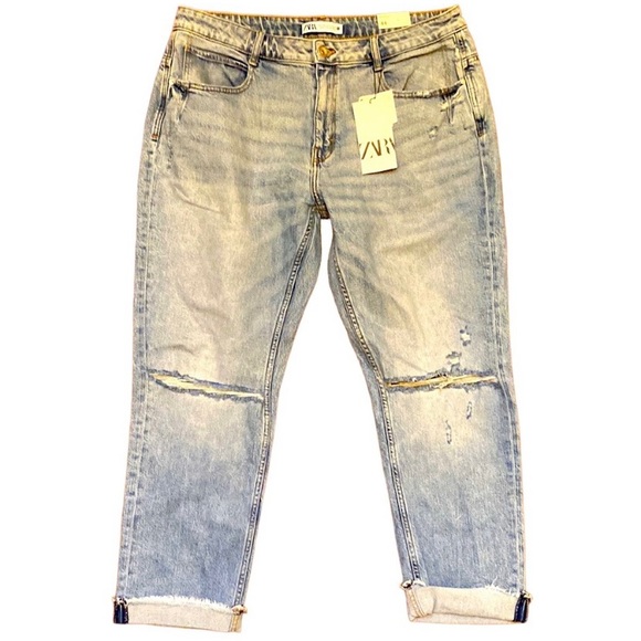 Jeans Zara Déchiré Relax Fit Taille 4 - Neuf Avec étiquette, Style Destroyed